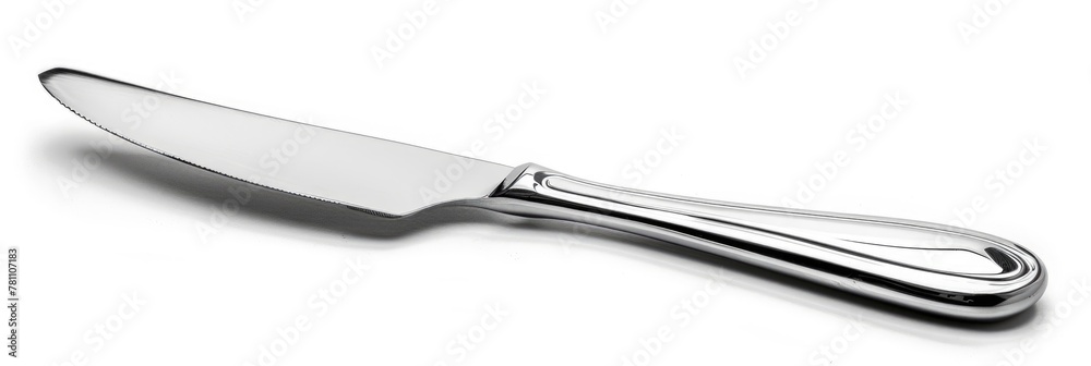 Stainless Steel Butter Knife for Clean and Precise Butter Carving - Chef Accessory for Cooking on White Background Stainless Steel Butter Knife for Clean and Precise Butter Carving - Chef Accessory for Cooking on White Background