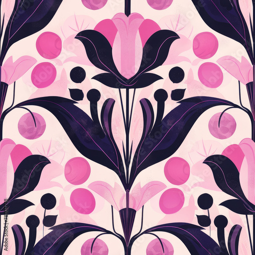 Art nouveau seamless pattern tile