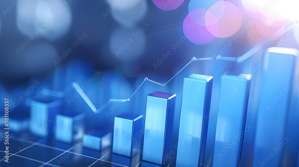 Photo blue growth graph business chart data diagram on success financial presentation background Photo blue growth graph business chart data diagram on success financial presentation background