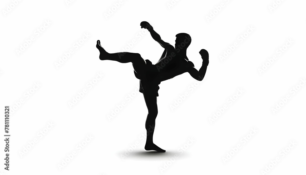 Muay Thai in the black and white version