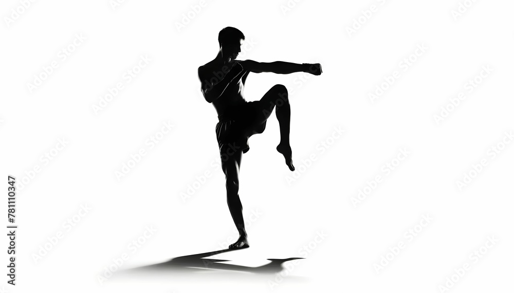 Muay Thai in the black and white version Muay Thai in the black and white version