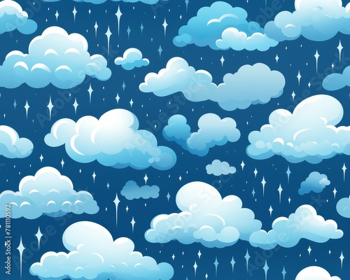 Cloud with Lightning Bolt - A cloud with a small, non-threatening cartoon lightning bolt, Oceanic Blues,Romanticism,Stormy,Poster Designs,,