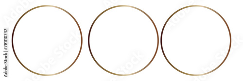 Set of colorful golden circle frame, hand-drawn golden circle photo