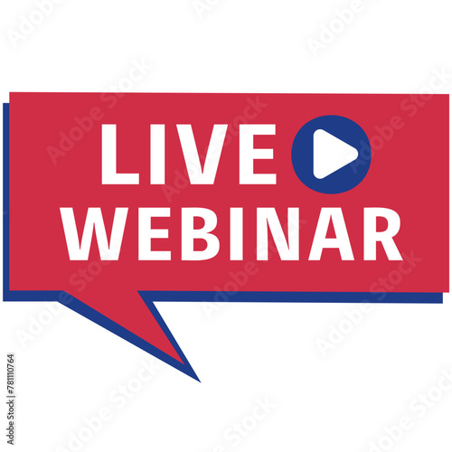 Live Webinar Button label, online Webinar