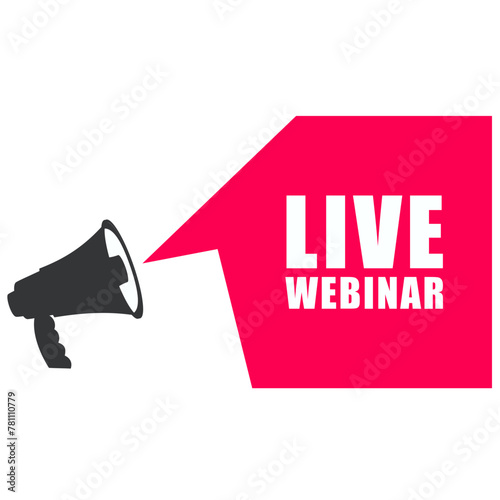 Live Webinar Button label, online Webinar