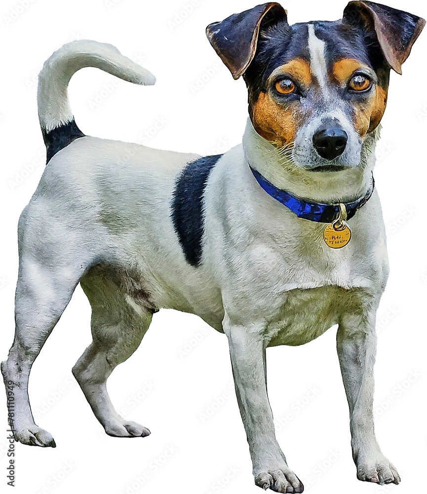 Portrait of a Russell Terrier dog on a transparent background. Hidden Beauty: Another concealed image, sparking curiosity about the hidden canine. AI Generation.