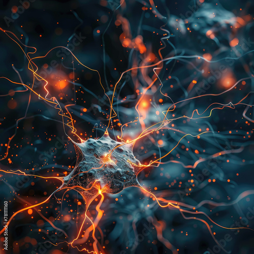 neurons firing in a healthy brain  symbolizing improved brain function from Shilajit Bright  dynamic neural connections on a dark background