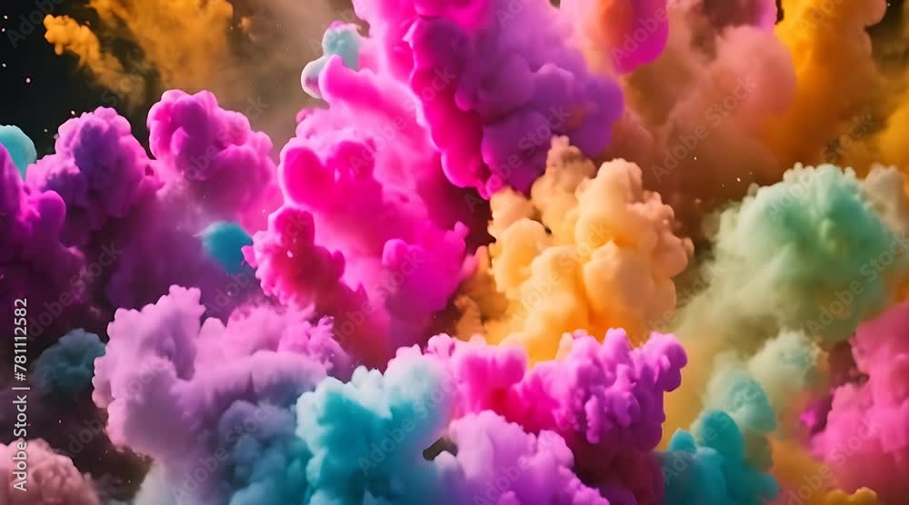 A group of vibrant, colorful clouds drift through the sky, forming a mesmerizing display of natural beauty. The clouds move gracefully, creating a dynamic and ever-changing scene in the atmosphere A group of vibrant, colorful clouds drift through the sky, forming a mesmerizing display of natural beauty. The clouds move gracefully, creating a dynamic and ever-changing scene in the atmosphere