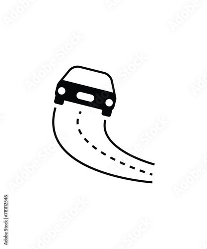 car on road icon, vector best flat icon.