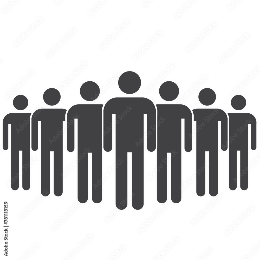People symbol standing out crowd