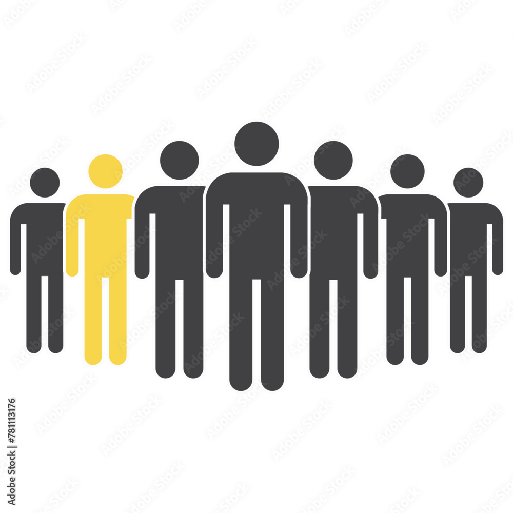 People symbol standing out crowd People symbol standing out crowd