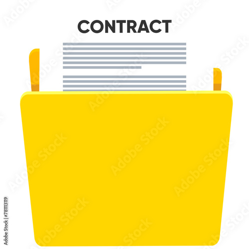 Contract signed and sealed in folder
