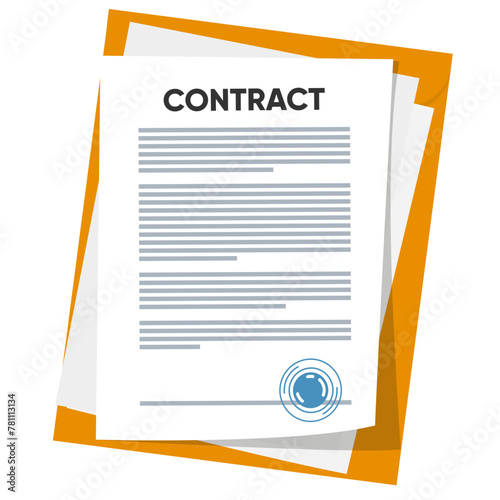 Contract signed and sealed in folder