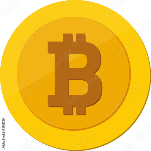 Golden bitcoin coin. Crypto currency