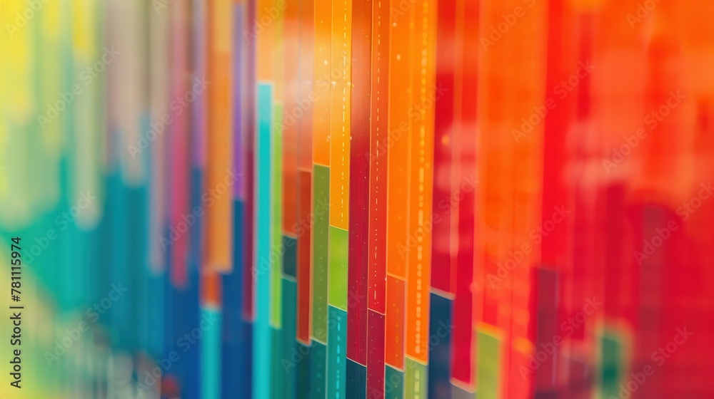The vibrant graphs on a sales report The vibrant graphs on a sales report