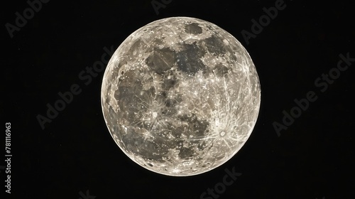 Gaze upon the serene beauty of a full moon in the night sky. photo