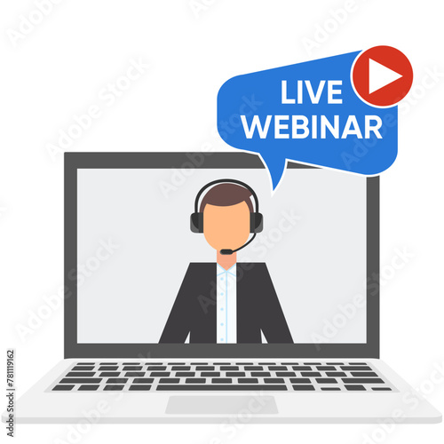 Live Webinar on laptop, online Webinar