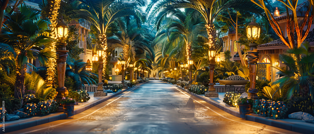 Alicante Promenade at Night, Illuminated Path with Palm Trees, Warm Evening Ambiance in a Spanish City, Urban Exploration Alicante Promenade at Night, Illuminated Path with Palm Trees, Warm Evening Ambiance in a Spanish City, Urban Exploration