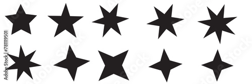 Set of Vector Starburst Badges. Simple Flat Style Vintage Labels  Stickers.