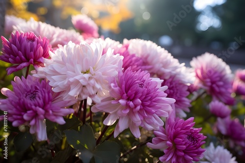 Beautiful pink chrysanthemum. 