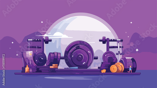 Gym implements and accessories vector image multico photo