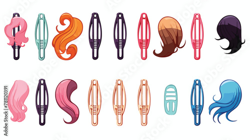 Hair clips icon vector image with white background