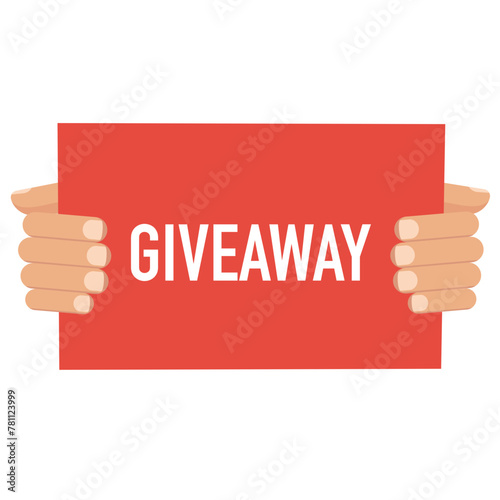hands holding giveaway banner