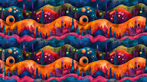 Playful Whimsy Abstract Pattern of Wonder Background