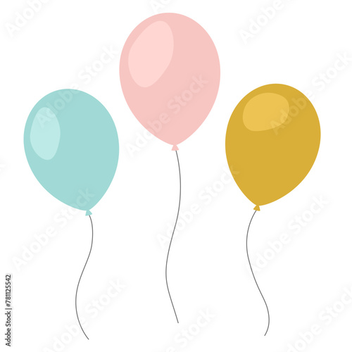 Balloon in cartoon style. Birthday balloon.