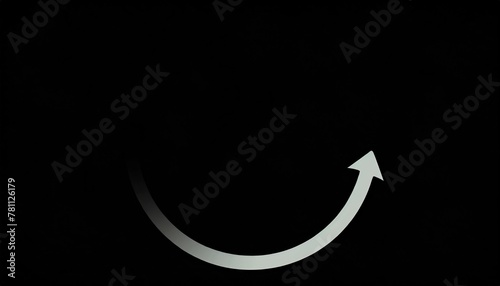 black half circle with one arrow flat design element isolated png illustration transparent background asset for overlay montage collage presentation