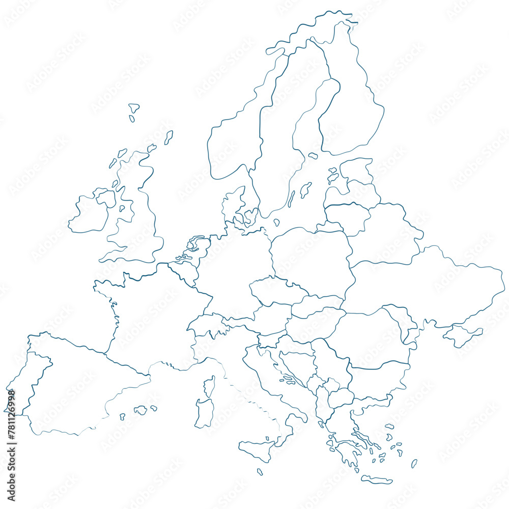 Obraz premium Detailed map of europe