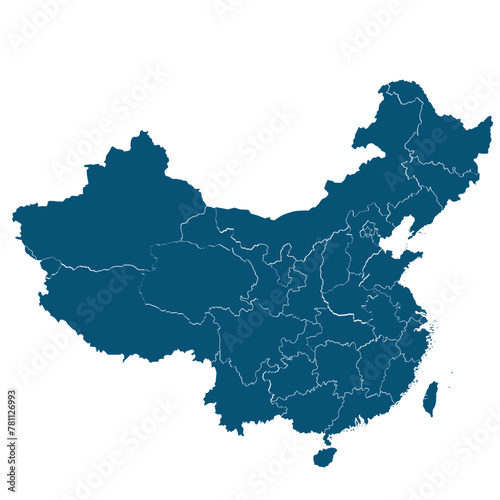 China map with cities photo