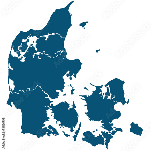 Detailed map of Denmark