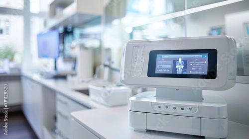 Advanced dental scanner in a modern clinic with a clear focus on high-tech equipment photo