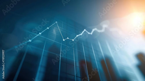 A graph charting the steady upward trajectory of a business's growth over time.