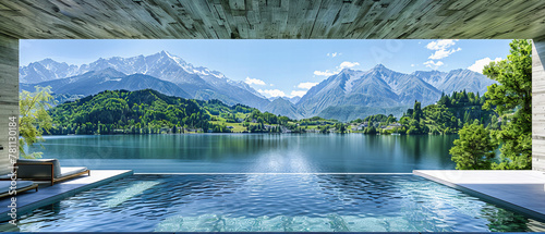 Breathtaking Swiss Alps Landscape, Serene Lake Reflections, Summer Adventure in Europe, Scenic Nature and Alpine Beauty photo