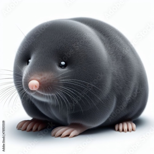 Image of isolated mole against pure white background, ideal for presentations
 photo