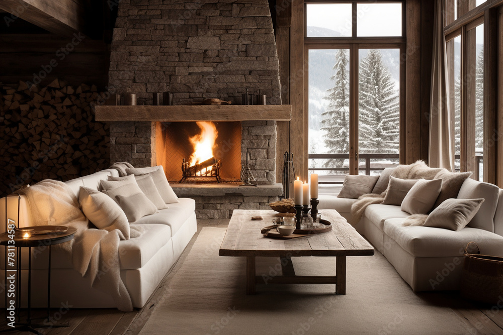 Alpine style house with fireplace Alpine style house with fireplace