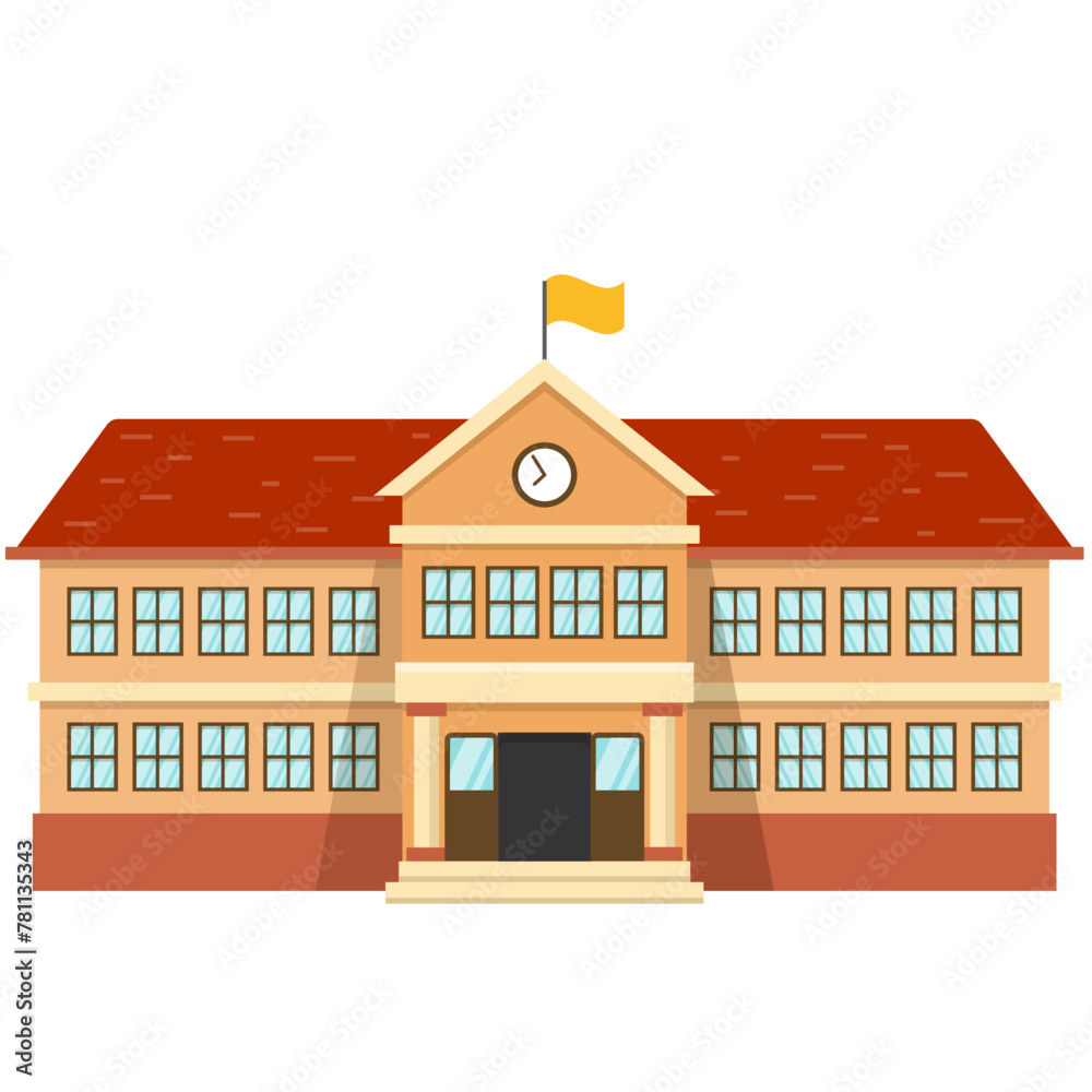 School with a green lawn School with a green lawn