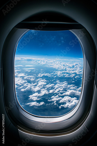 A view from an airplane through a window seat 