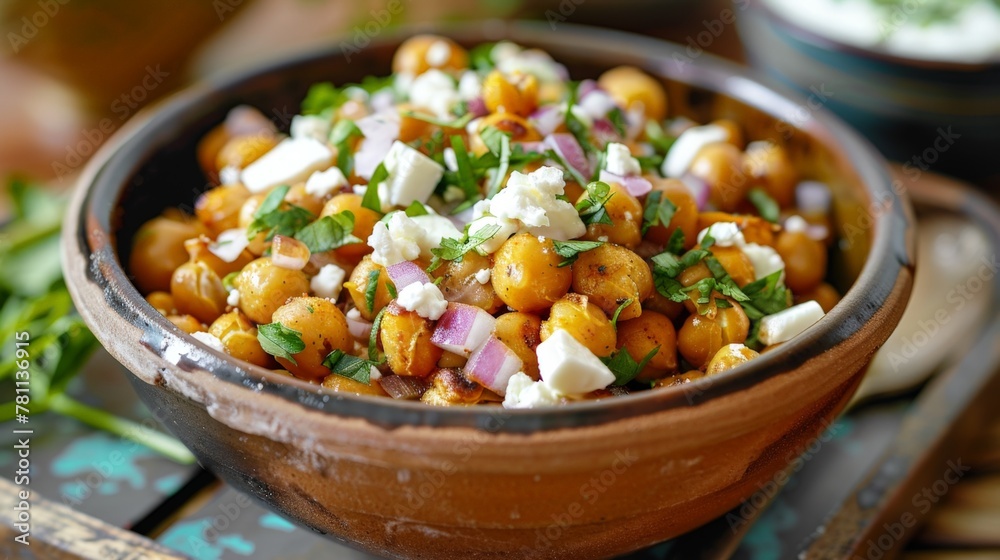 Bowl of food topped with garnish Bowl of food topped with garnish