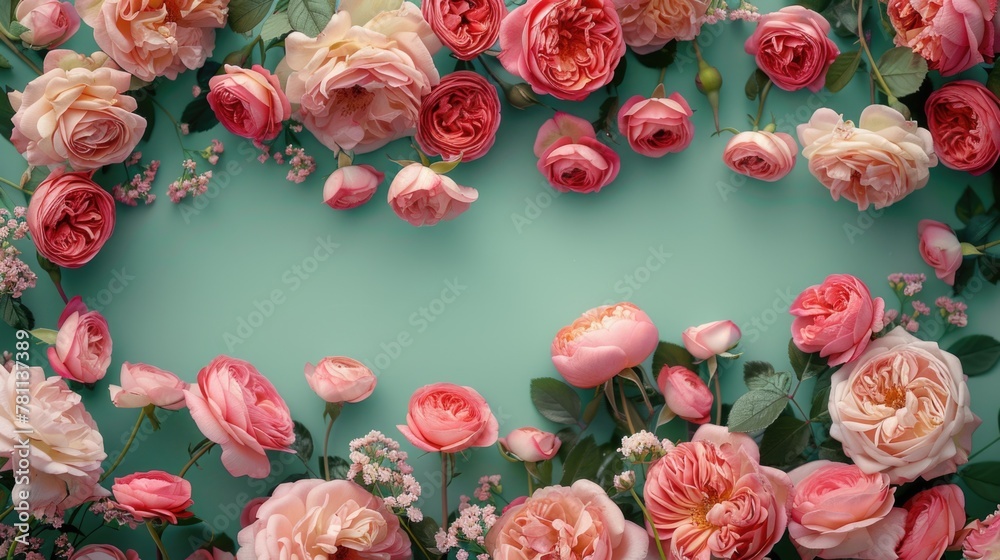 Multiple flowers arranged on wall Multiple flowers arranged on wall