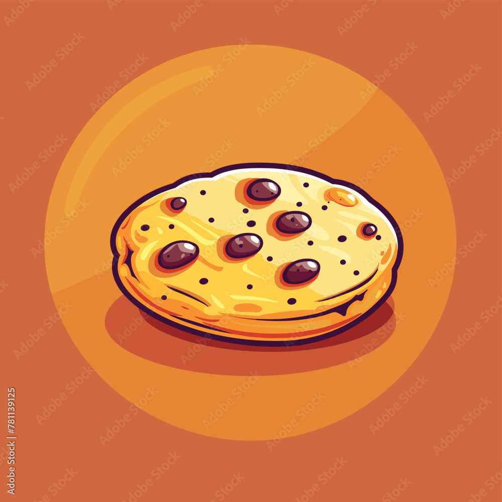 Chocolate chip cookie flat cartoon illustration clip art vector design Chocolate chip cookie flat cartoon illustration clip art vector design
