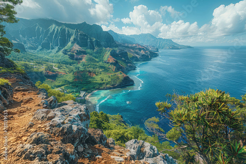 A photo from a high cliff edge, showcasing an impressive view of the ocean © Veniamin Kraskov