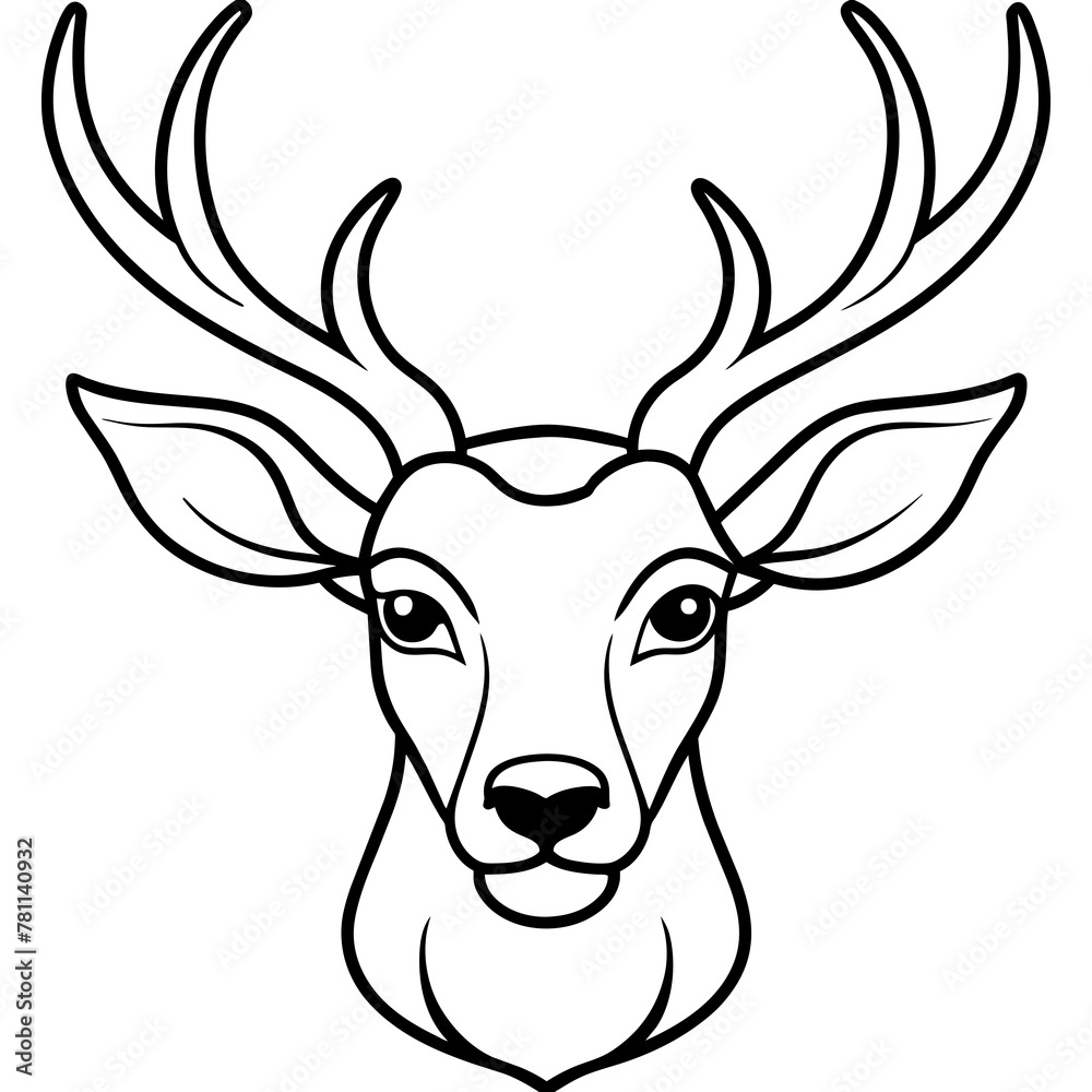 Fototapeta premium deer head vector illustration
