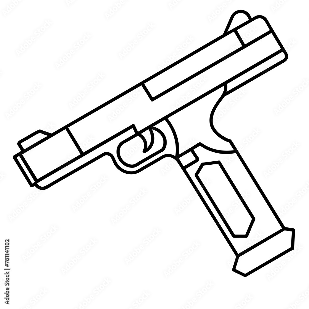 hand drawn vector illustration of a gun hand drawn vector illustration of a gun
