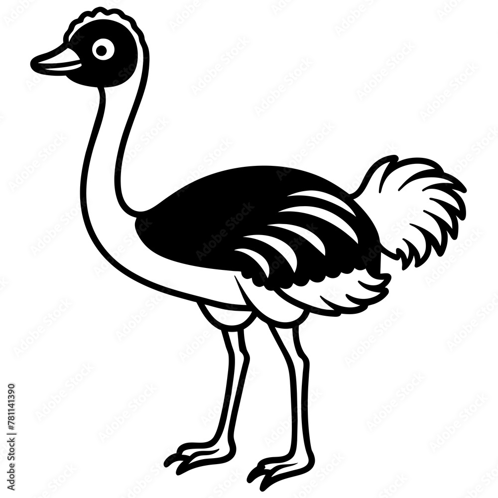 Fototapeta premium illustration of cartoon ostrich