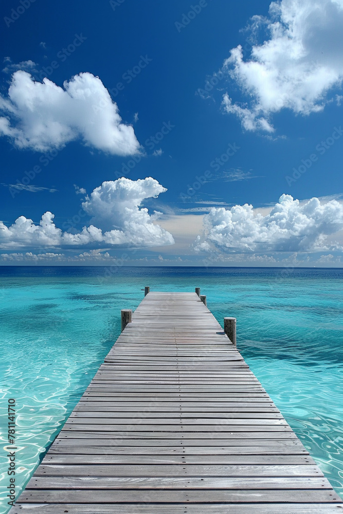 Obraz premium A pier on crystal clear ocean
