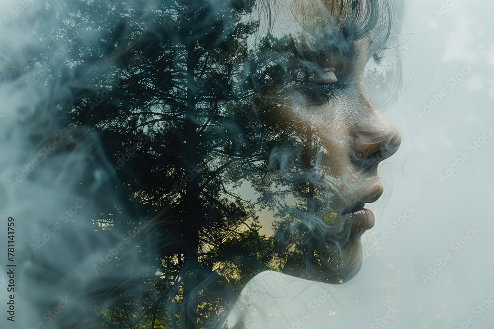 An eerie ambiance created through double exposure