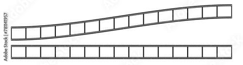 35mm film strip vector design with 15 frames on white background. Black film reel symbol illustration to use in photography, television, cinema, travel, photo frame.  photo